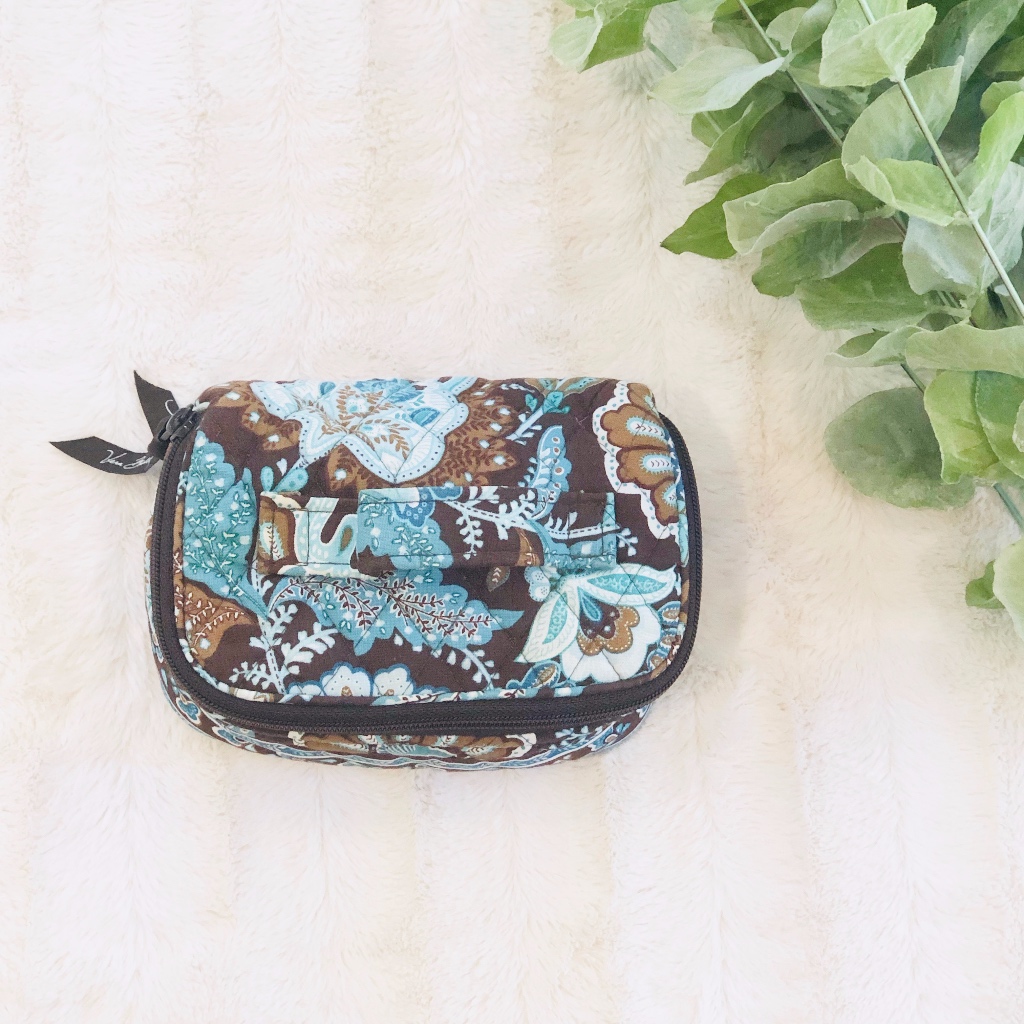 Very Bradley Java Brown Blue Jewelry Organizer